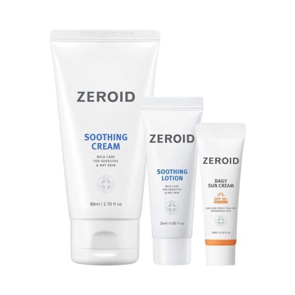 ZEROID Soothing Cream 80ml Set (+Soothing Lotion+ Daily Sun Cream)