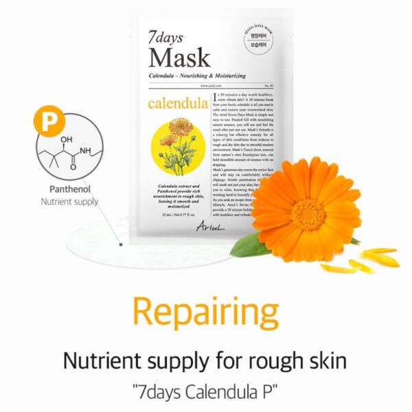 ARIUL 7 Days Mask Sheet Calendula P 15 Sheets - Image 2