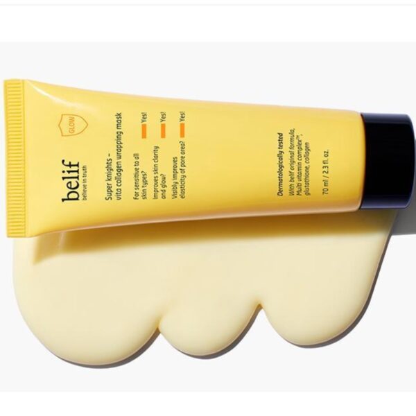 belif Super Knights Vita Collagen Wrapping Mask 70ml Set (+Dual Pack Brush) - Image 2