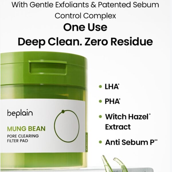 beplain Mung Bean Pore Clearing Filter Pad (+Cream + Foam) - Image 4