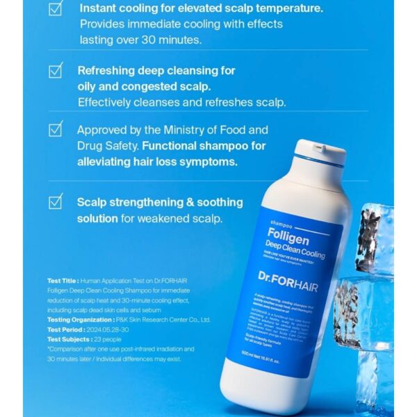 Dr.FORHAIR Foligen Deep Clean Cooling Shampoo 300ml [Double Set] (+ Partner Bandana Gift) - Image 2