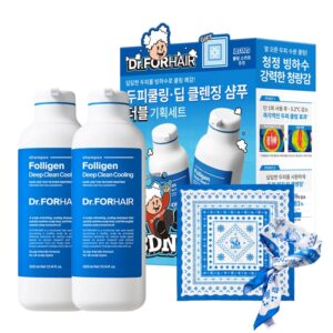 Dr.FORHAIR Foligen Deep Clean Cooling Shampoo 300ml [Double Set] (+ Partner Bandana Gift)