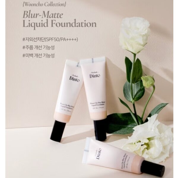 Dinto Blur Matte Liquid Foundaton SPF50 PA++++ [#3 Colors] - Image 2