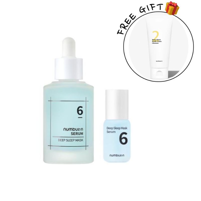 numbuzin No.6 Deep Sleep Mask Serum 65mL Special Set (+deep clean fresh cream cleanser)