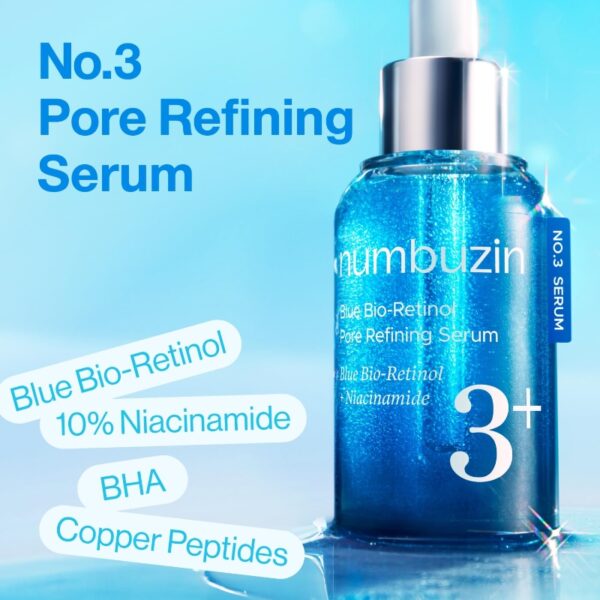 Numbuzin No.3 Blue Bio-Retinol Pore Reset Serum  10ml - Image 3