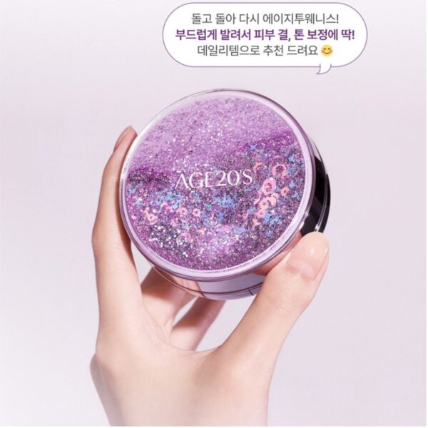 Shining Drops Edition x AGE 20's Pact Case Cushion Set [#21 Pink Latte] (+3 Refills) - Image 2