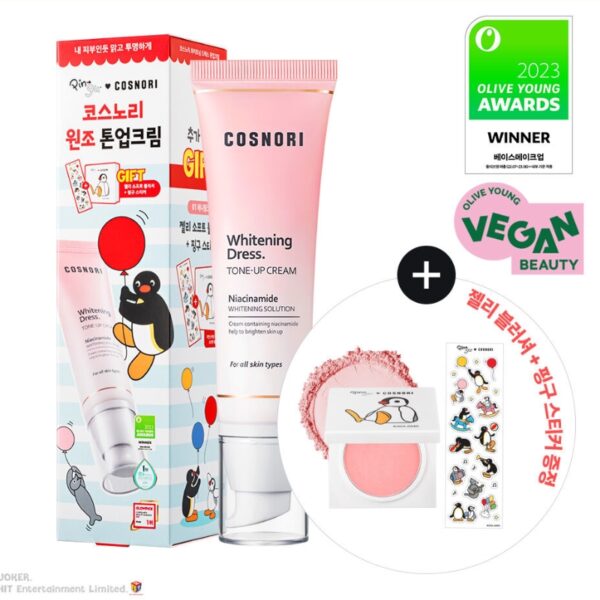 COSNORI Whitening Dress Cream Set (+Pingu Blusher + Sticker)