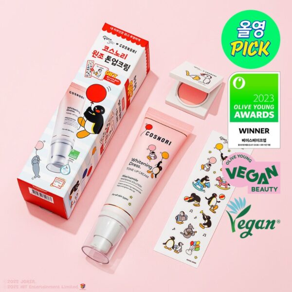 COSNORI Whitening Dress Cream Set (+Pingu Blusher + Sticker) - Image 2