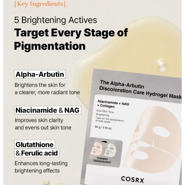 COSRX The Alpha-Arbutin Discoloration Care Hydrogel Mask [#3 masks] - Image 6