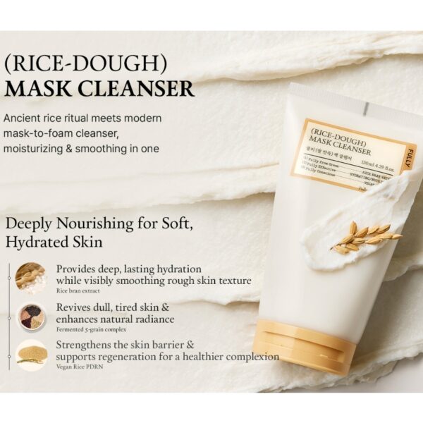 fully Rice Dough Mask Cleanser 120ml Set (+30ml) - Image 2