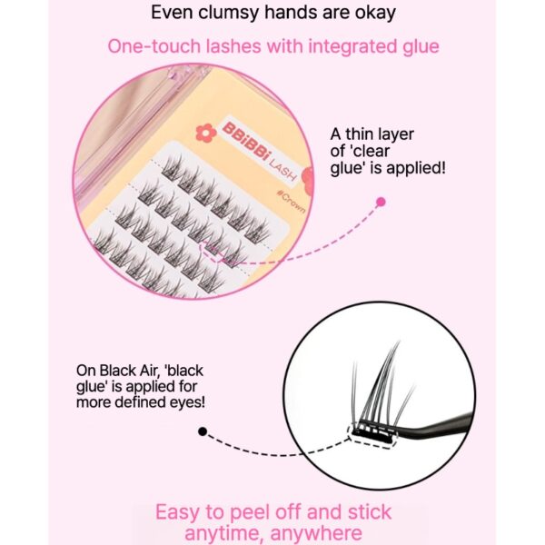 keybo No Glue Bbibbi Lash No Glue Eyelash [#3 Type](+Tweezers) - Image 2
