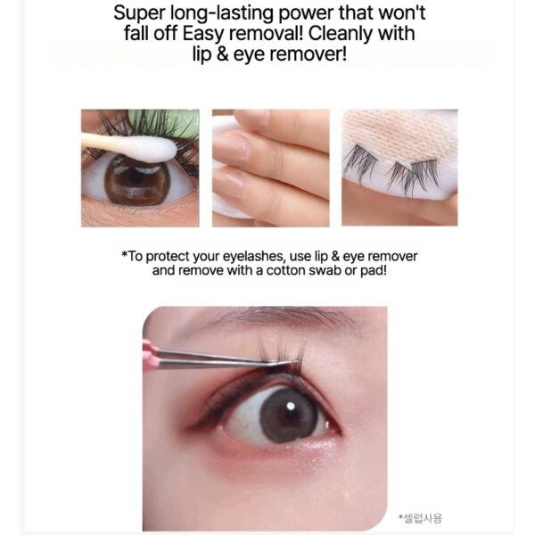 keybo No Glue Bbibbi Lash No Glue Eyelash [#3 Type](+Tweezers) - Image 3