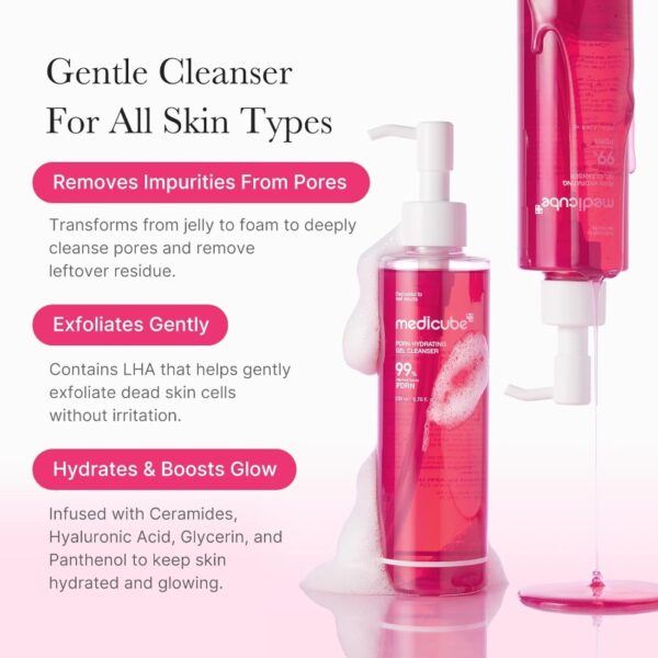 medicube PDRN Hydrating Gel Cleanser Set (+Pore Brush ) - Image 4