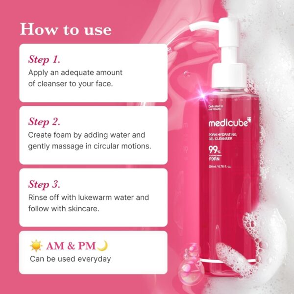 medicube PDRN Hydrating Gel Cleanser Set (+Pore Brush ) - Image 5