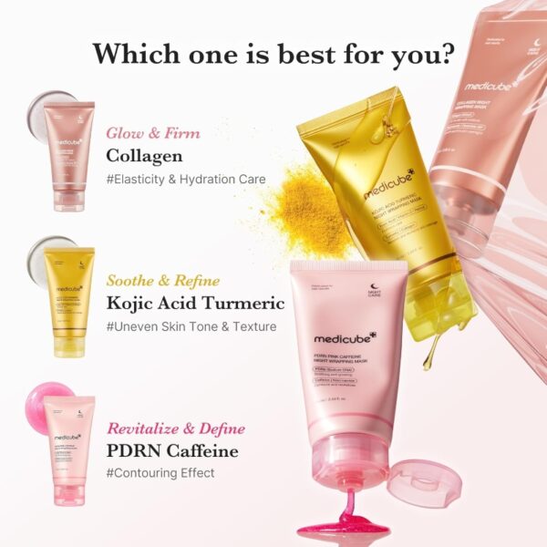 Medicube PDRN Pink Caffeine Night Wrapping mask (+Brush) - Image 5