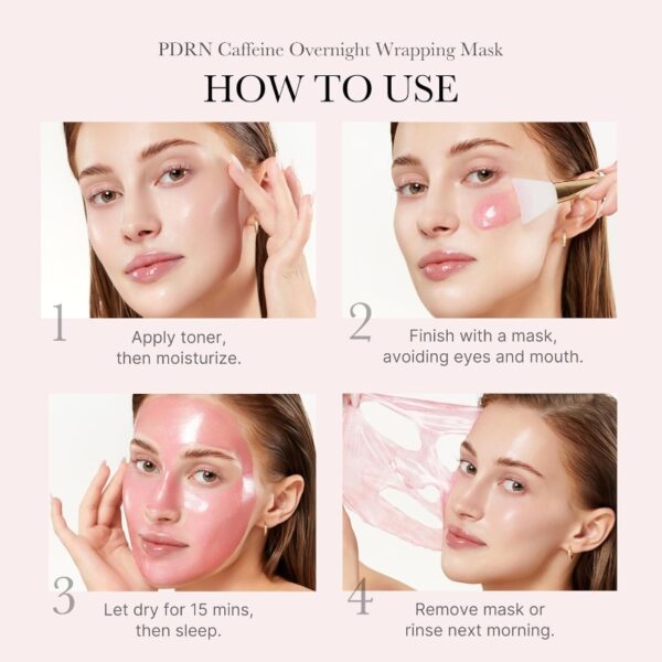 Medicube PDRN Pink Caffeine Night Wrapping mask (+Brush) - Image 6
