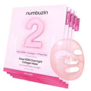 numbuzin No. 2 Rose PDRN Overningt Collagen Mask [#4 masks]