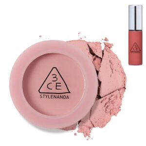 3CE Mood Recipe Face Blush #CITY MAUVE (+Hazy Lip Clay mini)