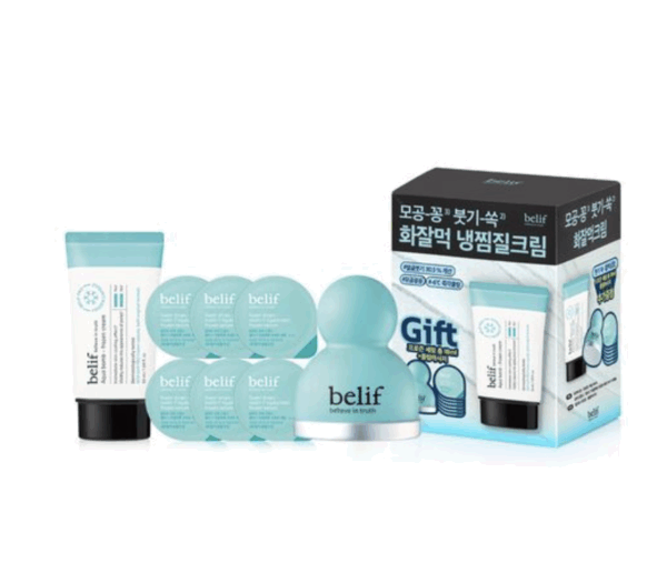 belif Aqua Bomb Frozen Cream Set (+ Serum 18ml + Massager)
