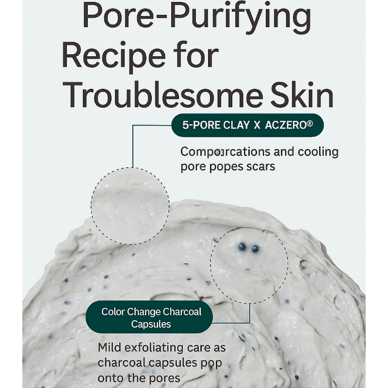 ROUND LAB Cica Deep Pore Clay Mask Cleanser 150ml Set (+Cleansing Puff) - Image 3