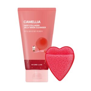 ROUND LAB Camellia Deep Collagen Jelly Mask Cleanser Set (+Cleansing Puff)