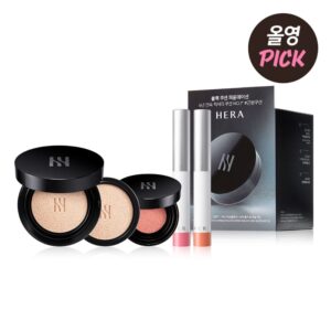 HERA Black Cushion Foundation SPF34 PA++ Set [#23N1] (+Refill + Cushion Blusher + Lip Pencil Duo)