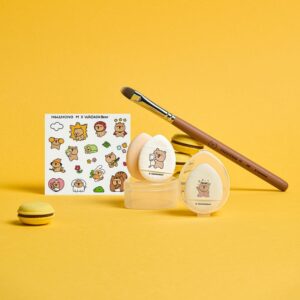 Wadadabear x HWAHONG M 258 Concealer Brush (+Finger puff 2ea + case + sticker)