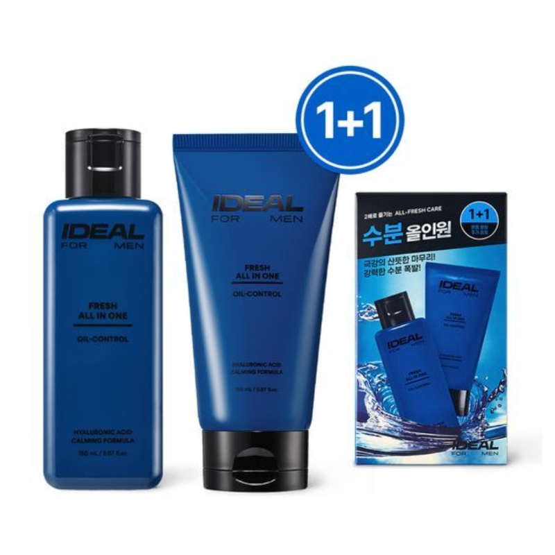 NEW💖 Ideal for Men Fresh All In One Oil Control 150ml 1+1 Set