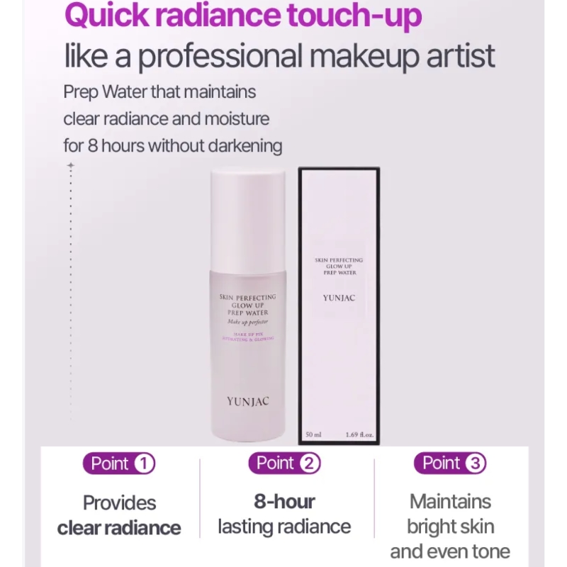 YUNJAC Skin Perfecting Glow Up Prep Water 50ml (+20ml) - Image 3