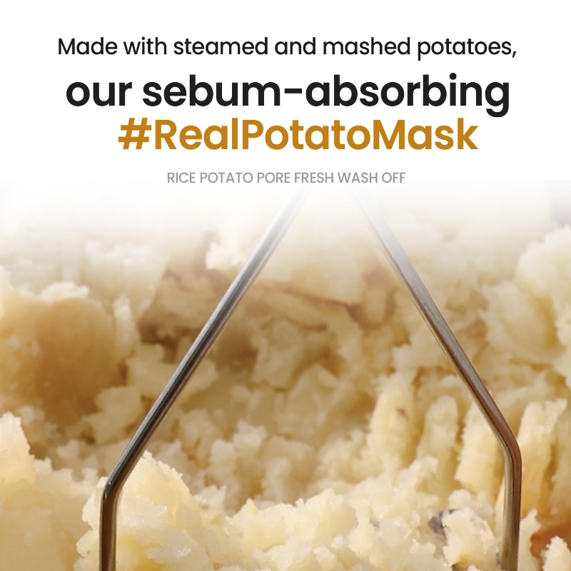 BOOSIL GAMJA x ilso Rice Potato Pore Fresh Wash Off Mask Set (+Potato Cleansing Headband) - Image 4