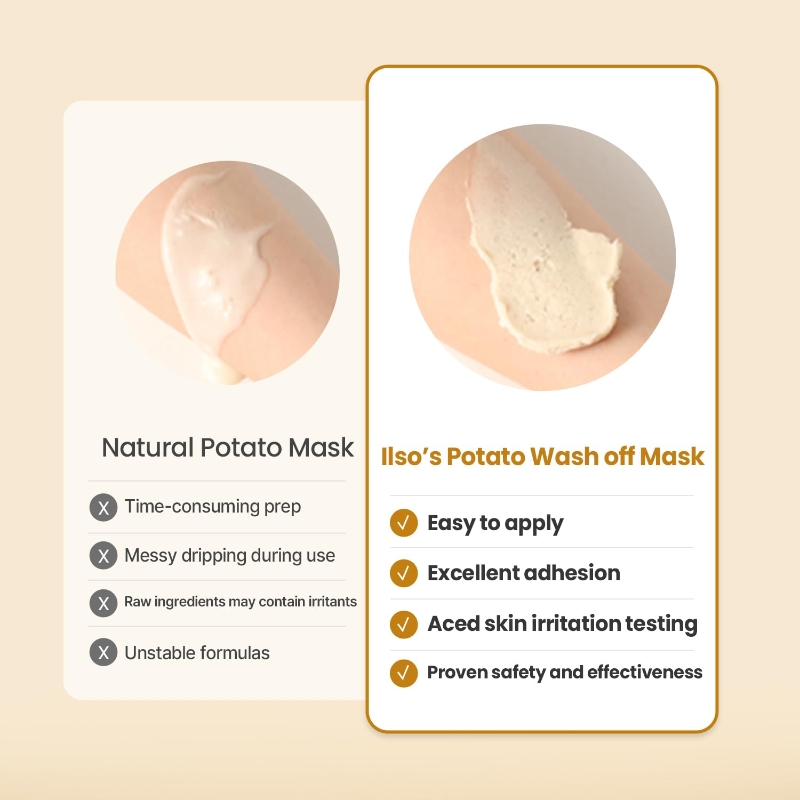 BOOSIL GAMJA x ilso Rice Potato Pore Fresh Wash Off Mask Set (+Potato Cleansing Headband) - Image 6