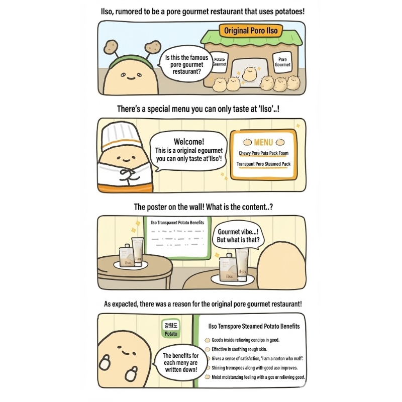 BOOSIL GAMJA x ilso Rice Potato Pore Fresh Wash Off Mask Set (+Potato Cleansing Headband) - Image 7