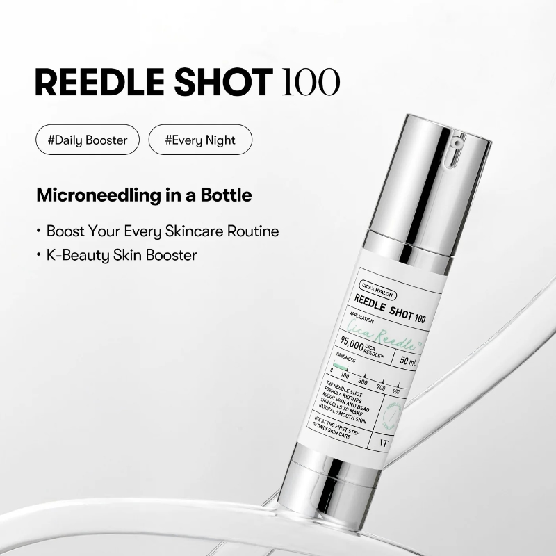 VT Reedle Shot 100 Essence 30ml+30ml Set (+PDRN Essence Pouch 3ea) - Image 3