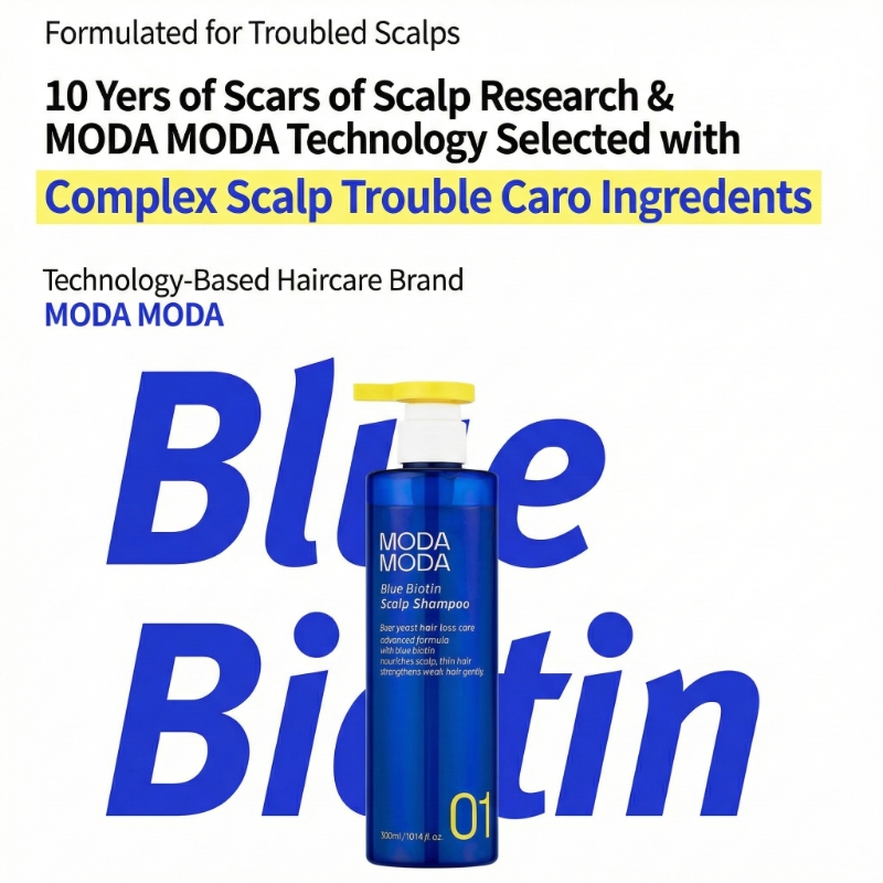 MODAMODA Blue Biotin Scalp Shampoo 300ml - Image 3