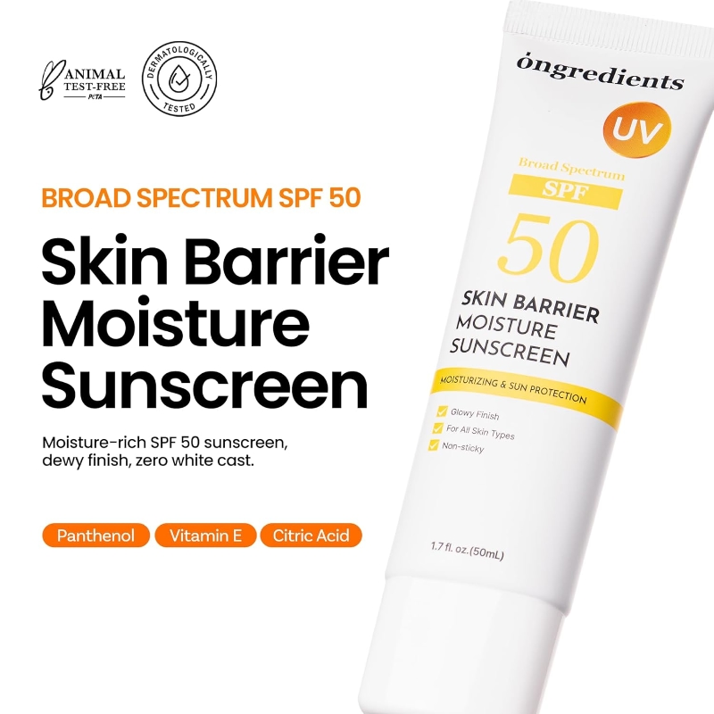 ongredients Skin Barrier Moisture Sun Cream SPF 50+PA++++ 50ml Set (+20ml) - Image 3