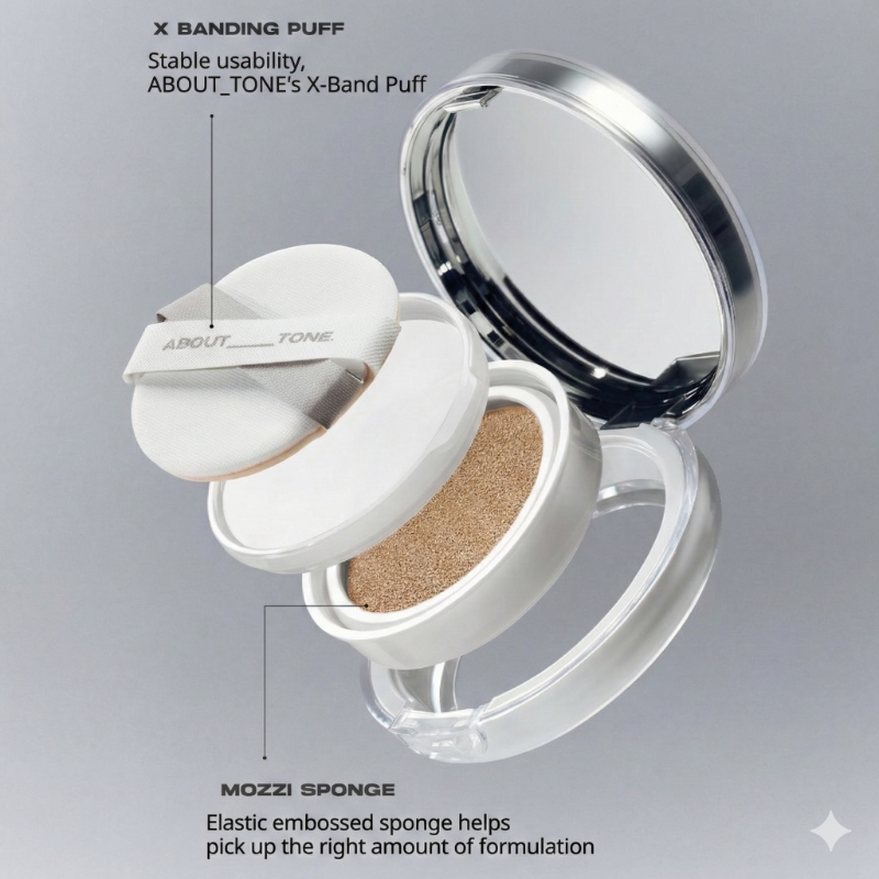 ABOUT_TONE Skin Layer Fit Cushion Set (+Refill, Spatula) - Image 10