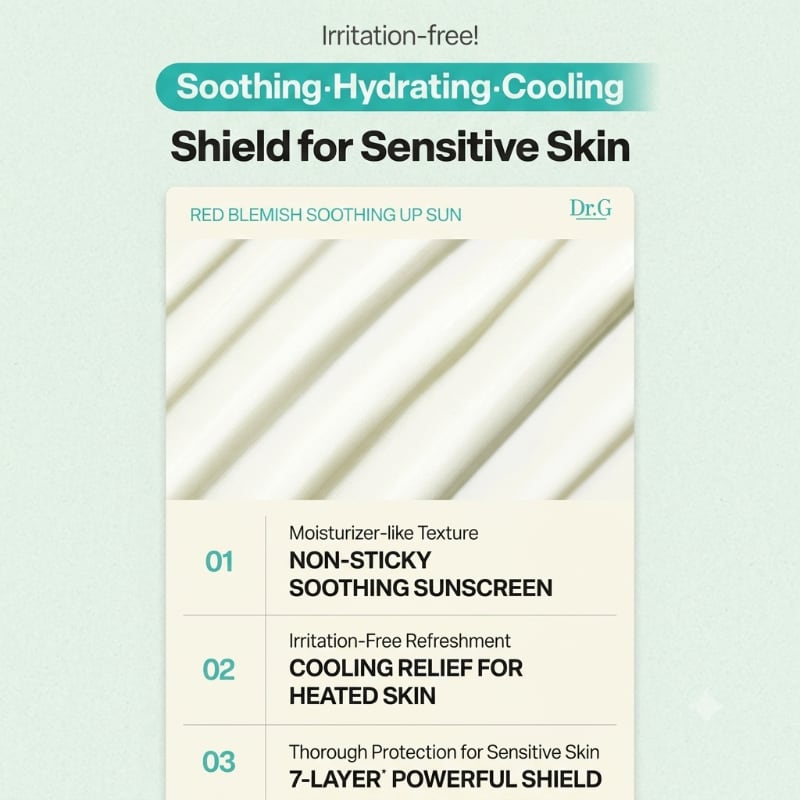 Dr.G Red Blemish Soothing Up Sun 50mL 1+1 Special Set (+Mini Mirror) - Image 3