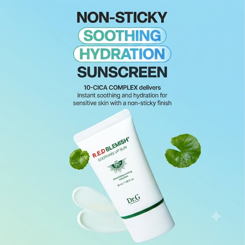 Dr.G Red Blemish Soothing Up Sun 50mL 1+1 Special Set (+Mini Mirror) - Image 4