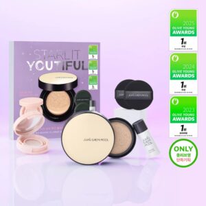 JUNGSAEMMOOL Essential Skin Nuder Cushion Set (+Refill+ Mini Cushion Highlighter #Halo Gleam +Puff 2P +Mool Cream)