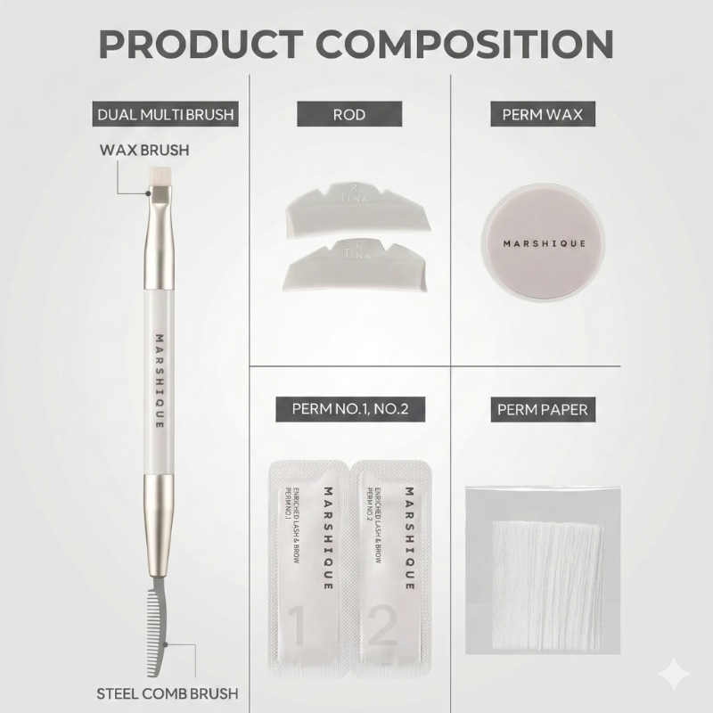 MARSHIQUE Enriched Lash & Brow Self Perm Kit 7 Servings - Image 8