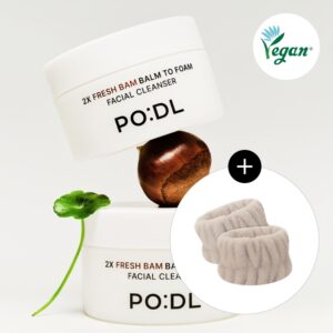 PODL 2X Fresh Bam Balm To Foam Facial Cleanser 130ml Set (+ Wrist Wash Bands)