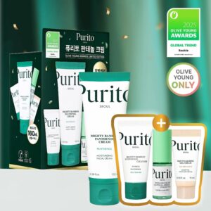 Purito Seoul Mighty Bamboo Panthenol Cream 100ml (+Cleanser +Serum Unscented +Oat-In Calming Gel Cream)