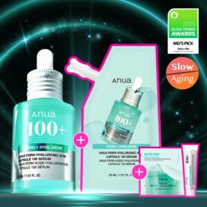 Anua PDRN Hyaluronic Acid Capsule 100 Serum 30ml Limited Refill Set (+Refill 30ml+Cream 30ml+Pad 2P)