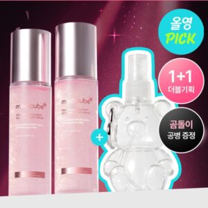 medicube PDRN Pink Collagen Glow Jelly Mist Serum 100ml Double Pack (+Bear Design Bottle Keyring)