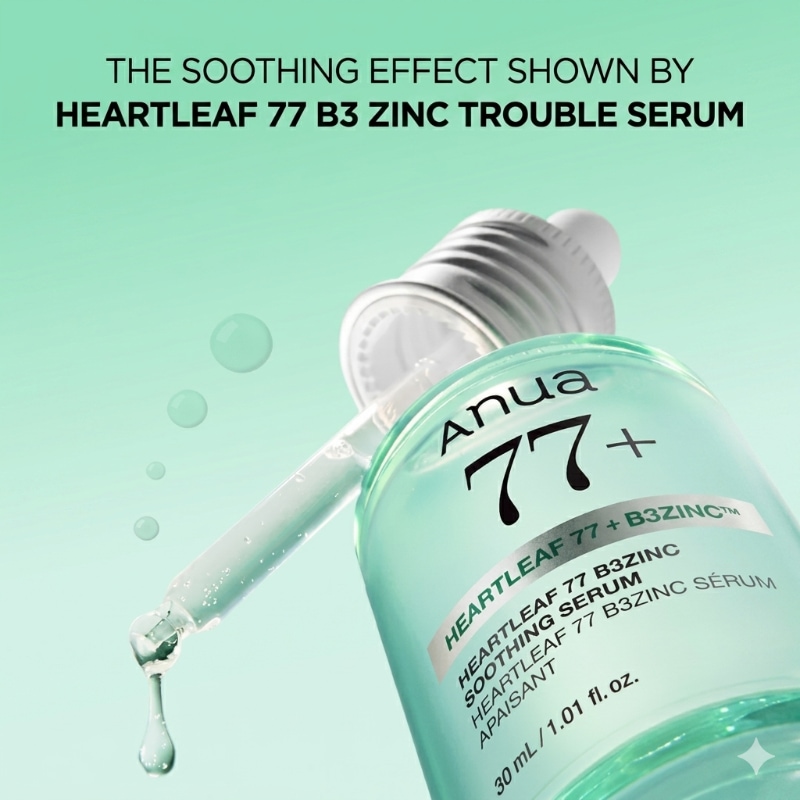 Anua Heartleaf 77 B3Zinc Soothing Serum 30ml Double Pack - Image 7