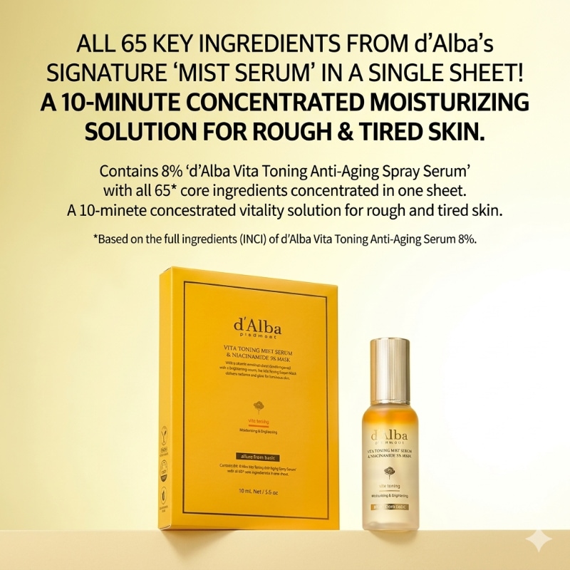 d'Alba Vita Toning mist serum & Niacinamide 5% mask - Image 2