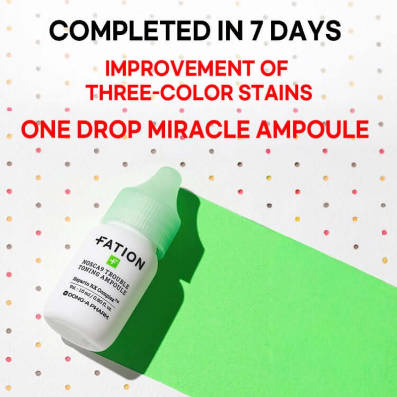 FATION Nosca9 Trouble Toning Ampoule 30ml Set (+Trouble Serum 15ml) - Image 3