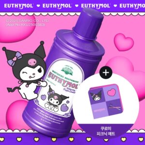 EUTHYMOL Whitening Purple Corrector Mouthwash 500ml Set (+ Kuromi Picnic Mat)