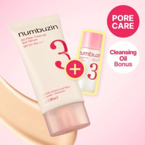 numbuzin No.3 Porcelain Base-skip Tone Up Beige 50ml #02 Glow Set (+ Cleansing Oil 20ml)