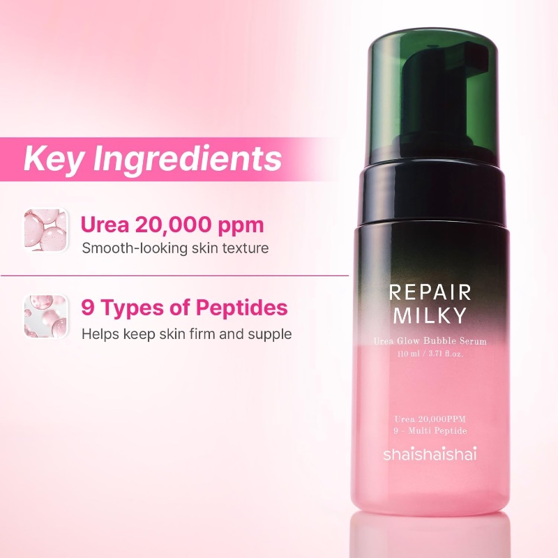 shaishaishai Repair Milk Urea Glow Bubble Serum Set (+Cream 15ml) - Image 7